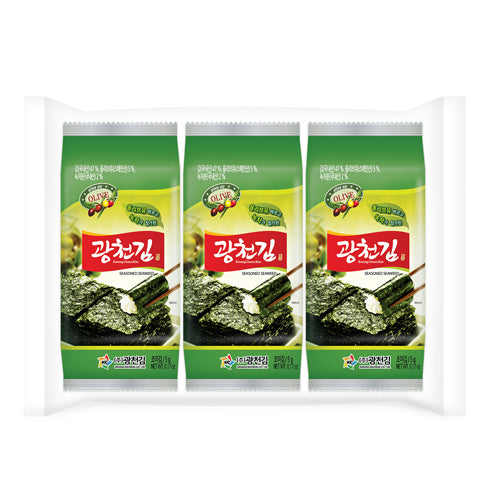 廣川 橄欖油綠茶味即食海苔 Kwangcheon Olive Oil Green Tea Flavour Instant Seaweed (9x5g) 45g