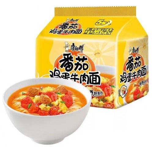 康师傅 番茄鸡蛋牛肉  KSF Instant Noodles Artificial Beef 115gx5