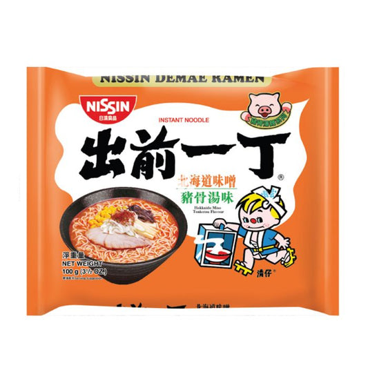 出前一丁 味噌猪骨味 NISSIN Demae Ramen Hokkaido Miso Tonkotsu Flavour 100g