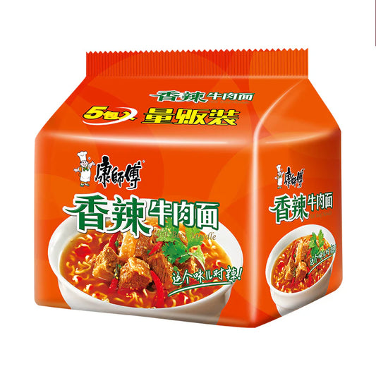 康师傅 香辣牛肉面 5连包 KSF Instant Noodles - Spicy Artificial Beef Flavour 5 in 1