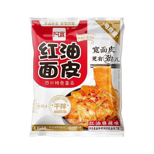 阿宽 红油面皮 麻辣 A KUAN Instant Sichuan Broad Noodles Spicy Mala Flavour 115g