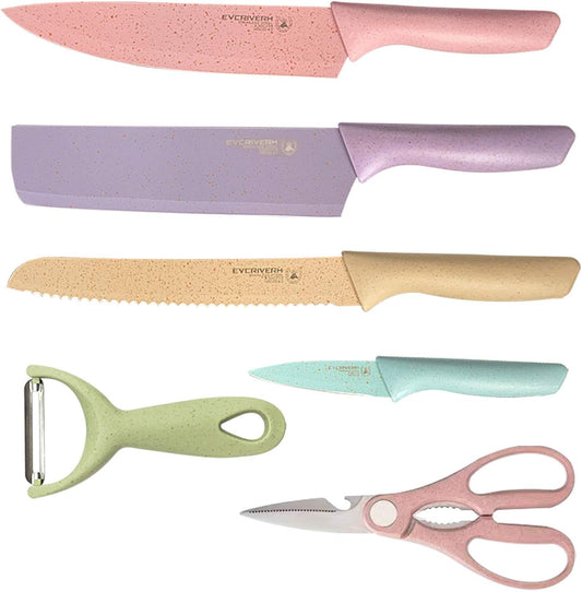 廚具套裝附切菜板 Evcriverh Kitchen Knives 6pcs Set with Chopping Board