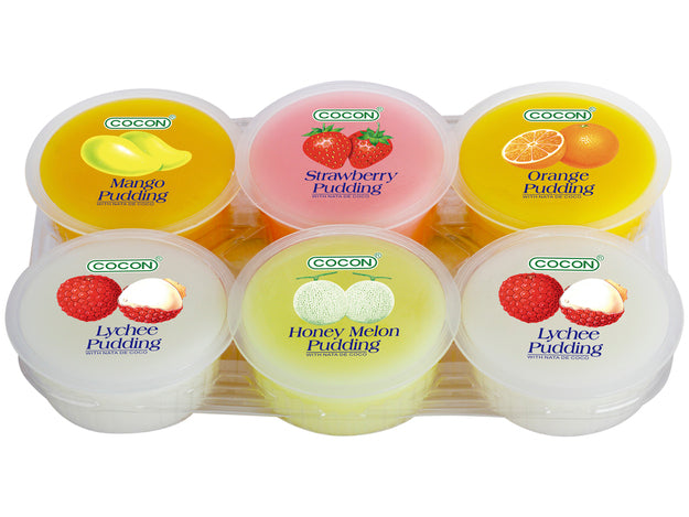 可康 混合水果布丁 COCON Assorted Fruit Flavoured Jelly Pudding with Coconut Gel (6x80g) 480g