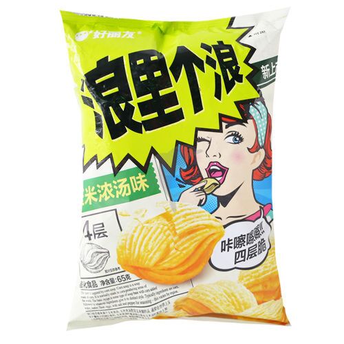 好丽友 浪里个浪玉米片 玉米浓汤味 Orion Corn Chips Corn Soup Flavor 65g