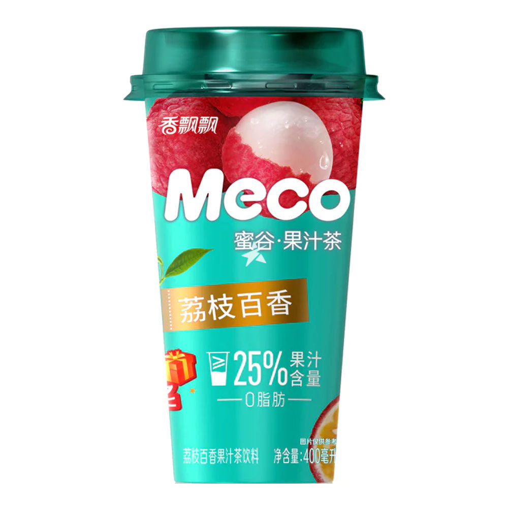 香飘飘 蜜谷果汁茶 荔枝百香 Xiang Piao Piao Meco Lychee Passion Fruit 400ml