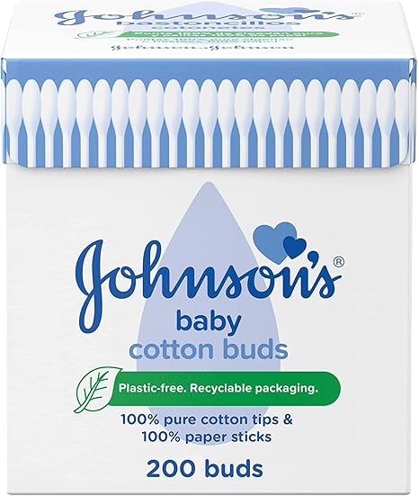 強生棉花棒 JOHNSONS Baby Cotton Buds Ear SWABS Paper Sticks White Q Tips 200pcs