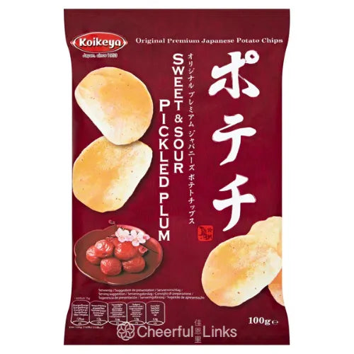 湖池屋 高級日本洋芋片 甜酸梅子味 Koikeya Potato Crisps Sweet and Sour Pickled Plum 100g