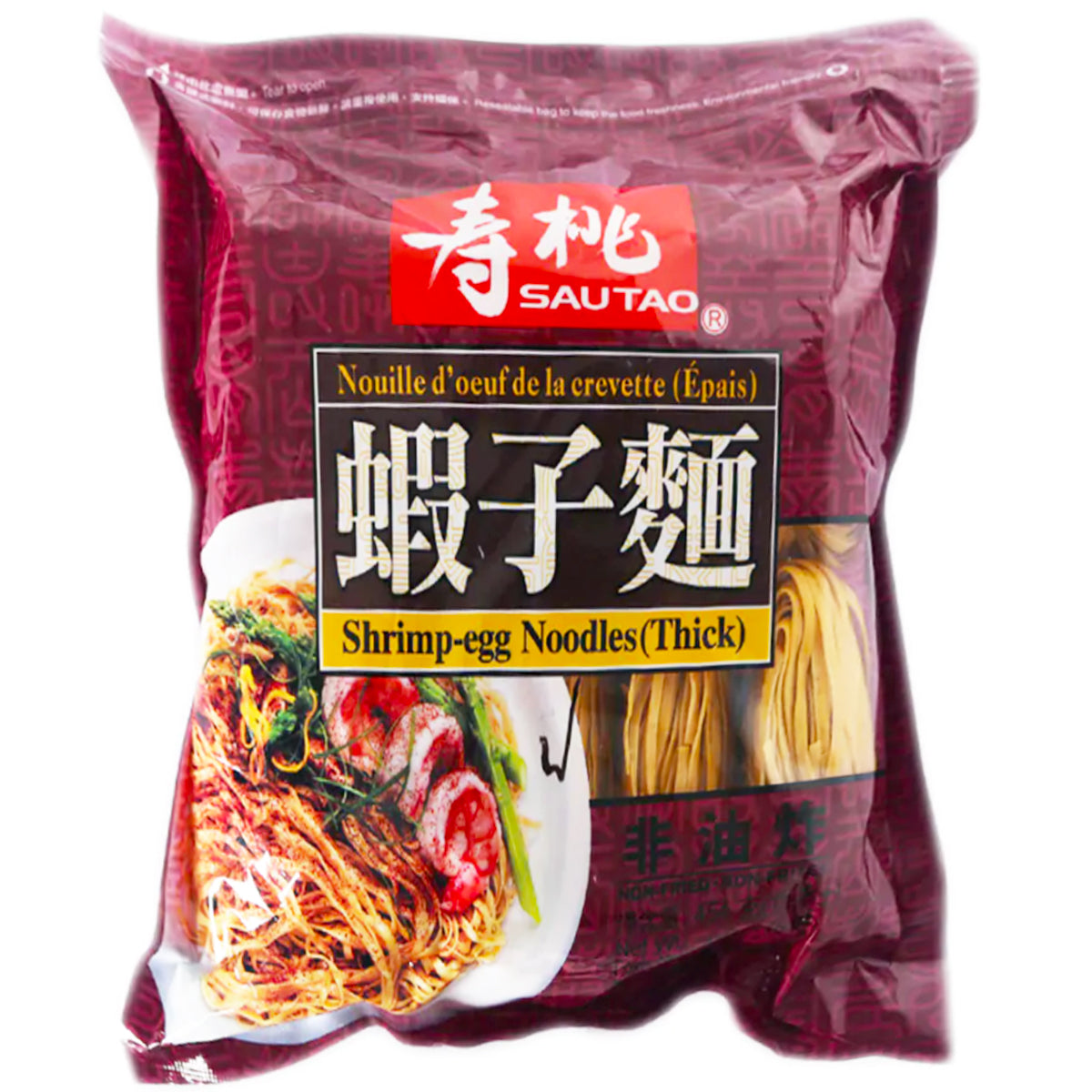 壽桃牌 蝦子麵 ST Shrimp Egg Noodles-Thin 454g