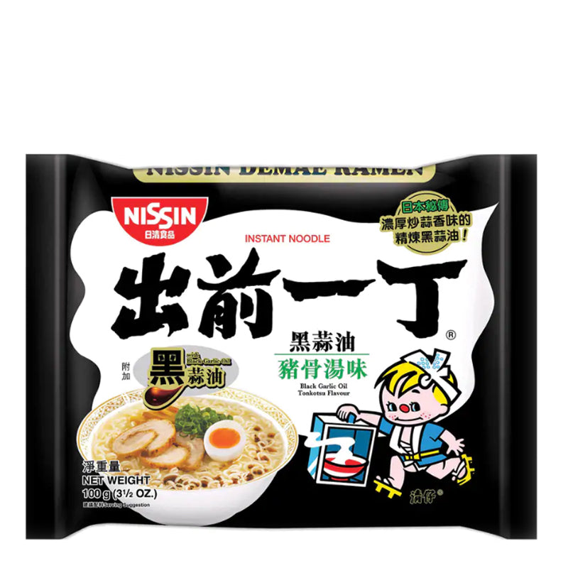 出前一丁 黑蒜油豬骨濃湯味 NISSIN Demae Ramen Black Garlic Oil Tonkotsu Flavour 100g