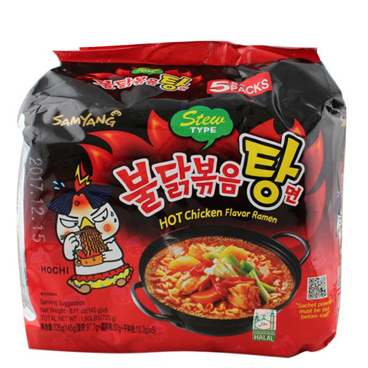 三養 辣雞湯麵 5包 SAMYANG Hot Chicken Flavour Ramen STEW Type 5pack 575g