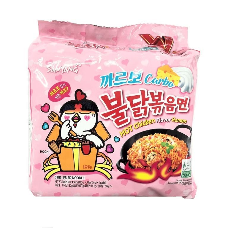 三養 辣雞卡邦尼麵 5包 SAMYANG Carbo Hot Chicken Flavour Ramen 5pack 650g
