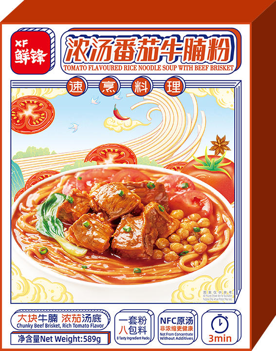 鲜锋 浓汤番茄牛腩粉 XF Tomato Flavoured Rice Noodle Soup With Beef Brisket 589g