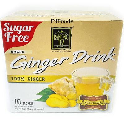 速溶無糖薑茶 RANONG TEA Ginger Drink Sugar Free 10x5g 50g