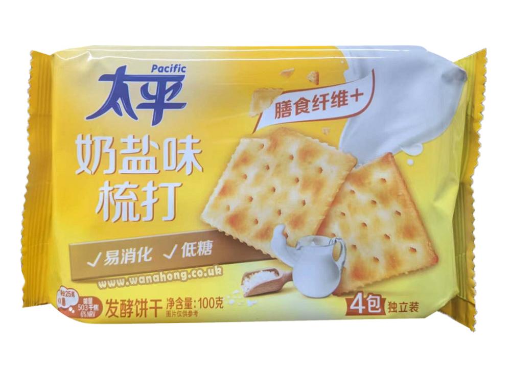 太平 梳打餅 奶鹽口味 Pacific Soda Crackers Salty Milk Flavour 100g