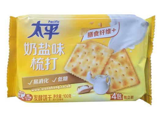 太平 梳打餅 奶鹽口味 Pacific Soda Crackers Salty Milk Flavour 100g