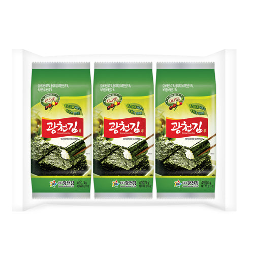 廣川 橄欖油綠茶味即食海苔 Kwangcheon Olive Oil Green Tea Flavour Instant Seaweed (9x5g) 45g