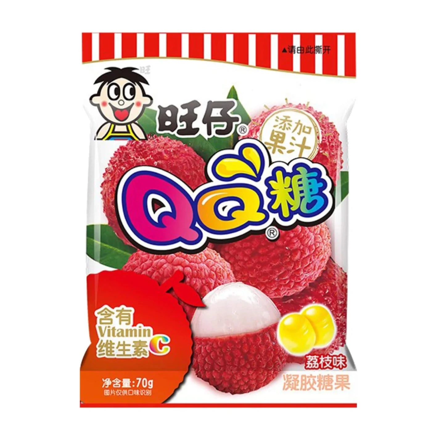 旺仔 QQ糖 荔枝味 WANT WANT QQ Gummy Candy Lychee Flavour 70g