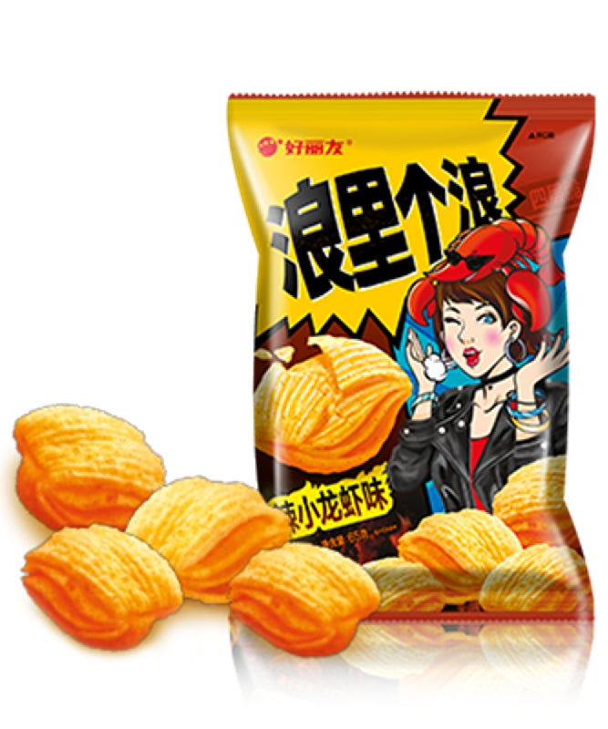 好丽友 浪里个浪玉米片 麻辣小龙虾味 Orion Corn Chips Spicy Crayfish Flavour 65g