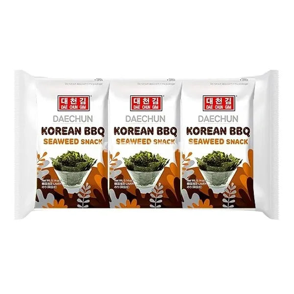 海苔小食 燒烤味 Daechun Crispy Seaweed Snacks Korean BBQ Flavour (3x4g) 12g