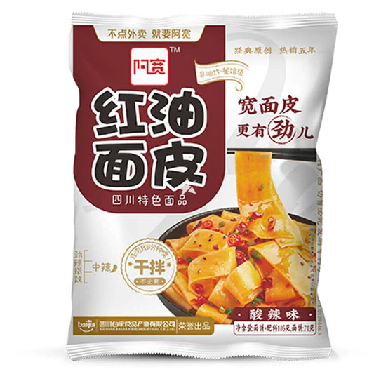 阿宽 红油面皮 酸辣 A KUAN Instant Sichuan Broad Noodles Sour & Hot Flavour 105g