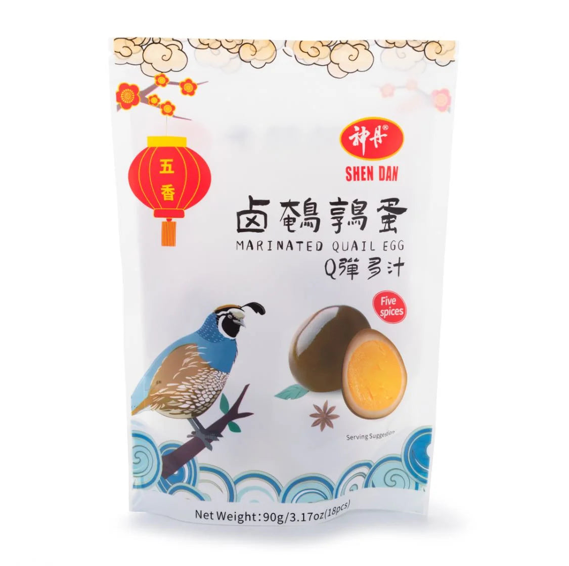 神丹 卤鹌鹑蛋 五香味 SHEN DAN Marinated Quail Eggs Five Spices Flavour (18pcs) 90g